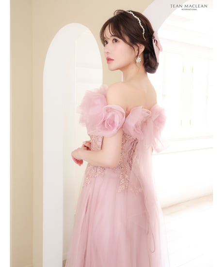【JEAN MACLEAN】フラワーレースショール付き/オフショル/姫/LongDress【41729-3】