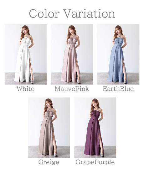 【JEAN MACLEAN】ホルター/サテン/LongDress【61200】