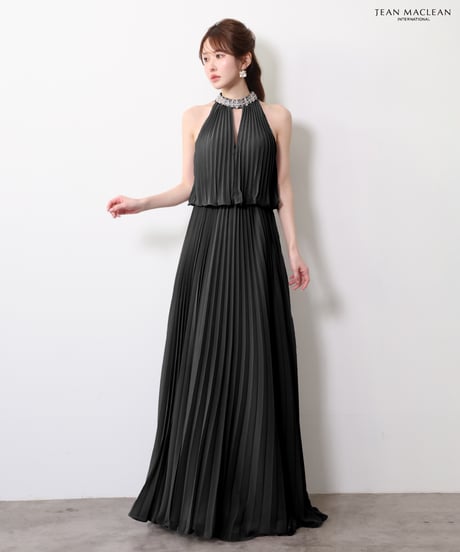 【JEAN MACLEAN】シフォンプリーツ/ホルター/LongDress【61091】