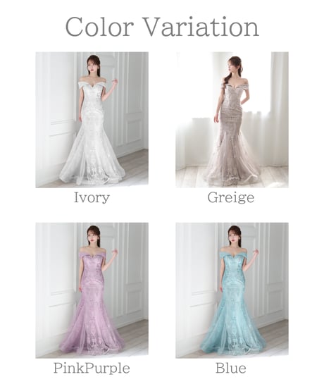 【JEAN MACLEAN】ネット/レース刺繡/マーメイド/LongDress【51784】