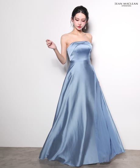 【JEAN MACLEAN】サテン/ベア/プリーツ/LongDress【61120】