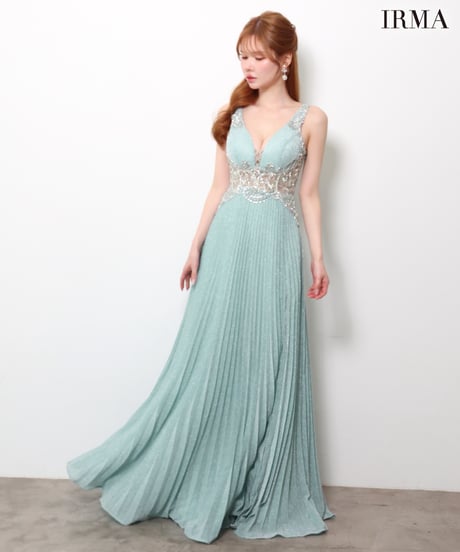 【IRMA】ラメ/プリーツ/刺繍/シアー/LongDress【61169】