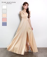 【JEAN MACLEAN】ワンショルダー/シャイニーサテン/LongDress【61173】