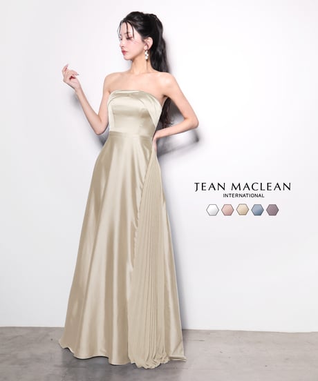 【JEAN MACLEAN】サテン/ベア/プリーツ/LongDress【61120】
