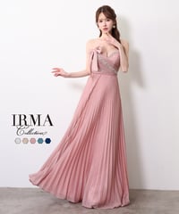 【IRMA】ラメニット/ベアトップ/プリーツ/LongDress【61089】