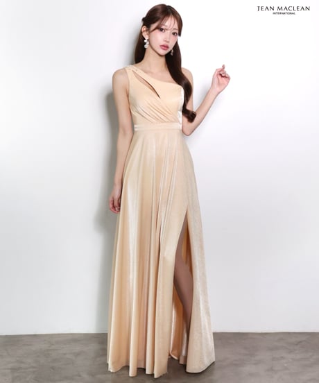 【JEAN MACLEAN】ワンショルダー/シャイニーサテン/LongDress【61173】