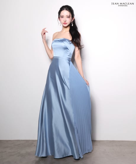 【JEAN MACLEAN】サテン/ベア/プリーツ/LongDress【61120】