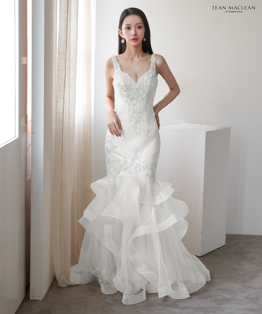 JEAN MACLEAN】ストレッチシャイニーサテン/マーメード