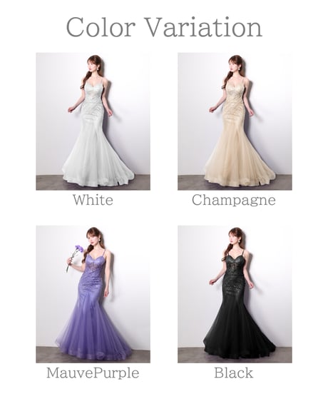 【JEAN MACLEAN】ネット/刺繍/マーメイド/LongDress【61064】