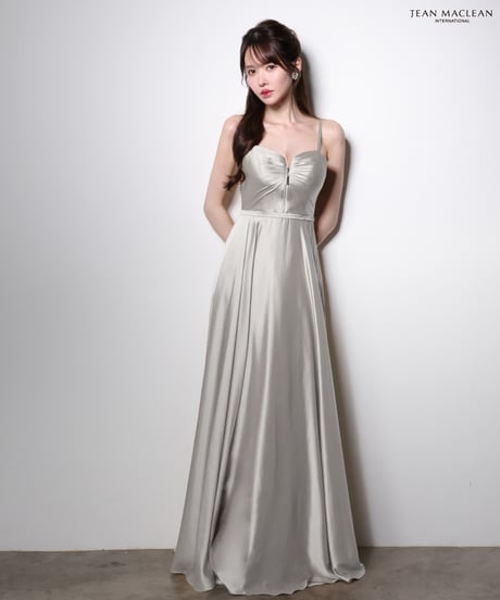 【JEAN MACLEAN】サテン/フロントZIP/LongDress【51002-2】