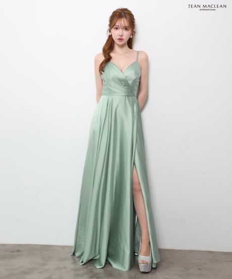 【JEAN MACLEAN】サテン/スリット入り/LongDress【61146】