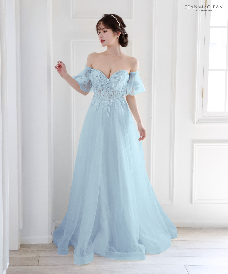 1度のみ撮影で使用】 JEAN MACLEAN フラワーレース ロングドレス