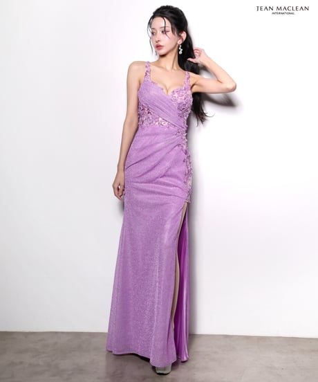 【IRMA】ラメニット/レース/カットアウト/スリット入り/LongDress【61171】