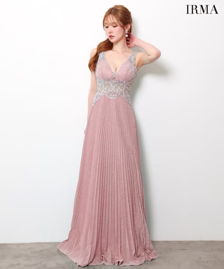 【IRMA】ラメ/プリーツ/刺繍/シアー/LongDress【61169】