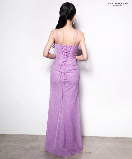 【IRMA】ラメニット/レース/カットアウト/スリット入り/LongDress【61171】