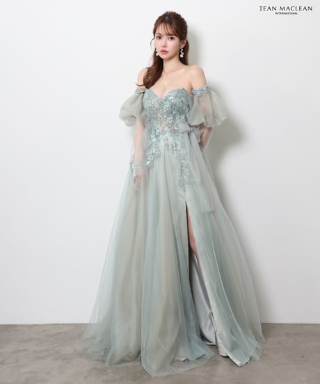 【JEAN MACLEAN】ベアトップ/モチーフレース/姫/スリーブ付き/LongDress【61123】