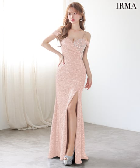 【IRMA】スパンコールニット/刺繡/LongDress【61198】