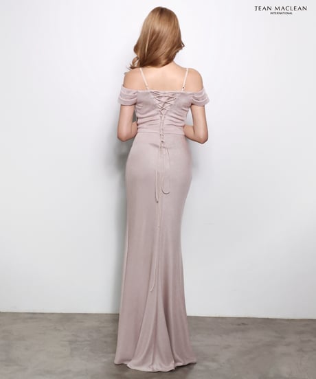 【JEAN MACLEAN】オフショル/ラメニット/スリット入り/LongDress【61318】
