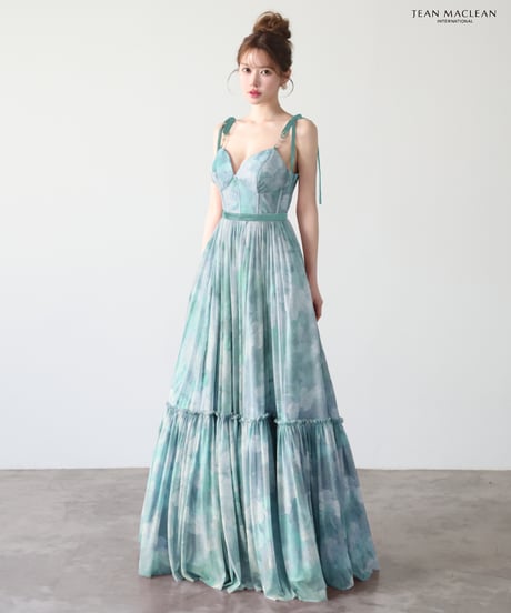 【JEAN MACLEAN】スタッズ付きフラワープリントパワーネット/LongDress【61202】
