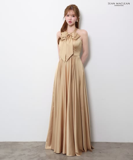 【JEAN MACLEAN】サテン/リボン付き/LongDress【61147】