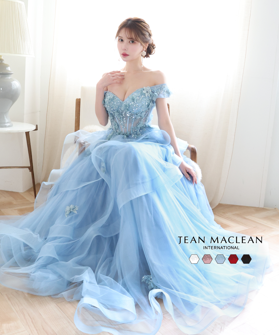 JEAN MACLEAN】ネット/刺繡/姫/オフショル/LongDress【51907】 |