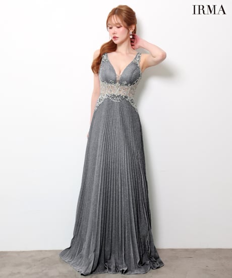 【IRMA】ラメ/プリーツ/刺繍/シアー/LongDress【61169】