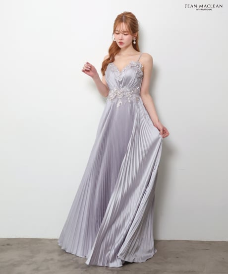 【JEAN MACLEAN】サテン/プリーツスカート/LongDress【61148】