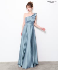 【JEAN MACLEAN】ワンショルダー/サテン/フレア/LongDress【61320】