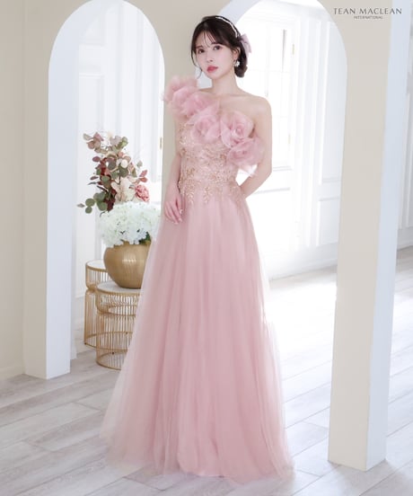 【JEAN MACLEAN】フラワーレースショール付き/オフショル/姫/LongDress【41729-3】