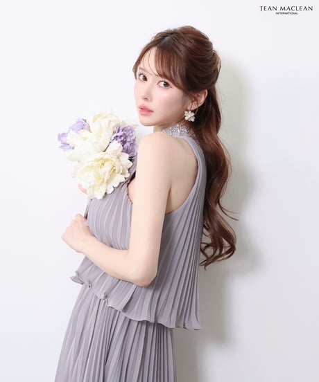 【JEAN MACLEAN】シフォンプリーツ/ホルター/LongDress【61091】