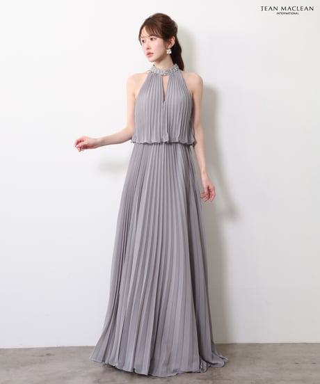 【JEAN MACLEAN】シフォンプリーツ/ホルター/LongDress【61091】