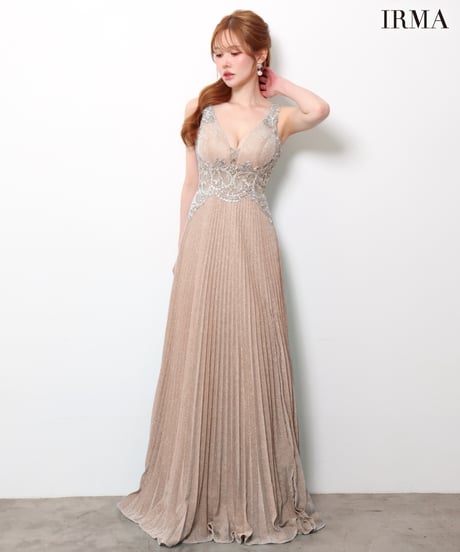 【IRMA】ラメ/プリーツ/刺繍/シアー/LongDress【61169】