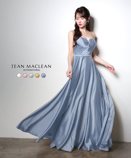 【JEAN MACLEAN】サテン/フロントZIP/LongDress【51002-2】