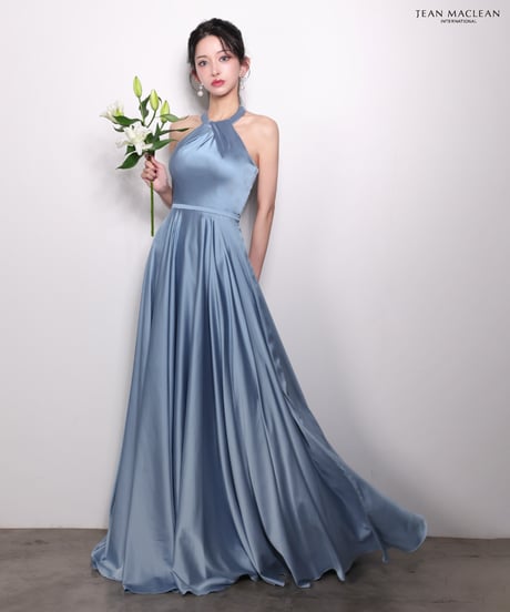 【JEAN MACLEAN】サテン/ホルター/LongDress【61061-1】