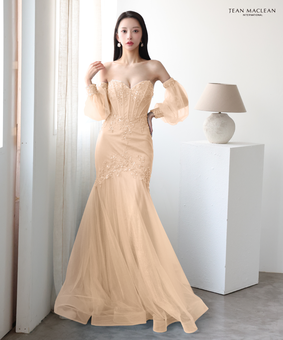 JEAN MACLEAN マーメイドドレス ベージュ・黒 Lサイズあり【JEAN MACLEAN/ジャンマクレーン】マーメイド