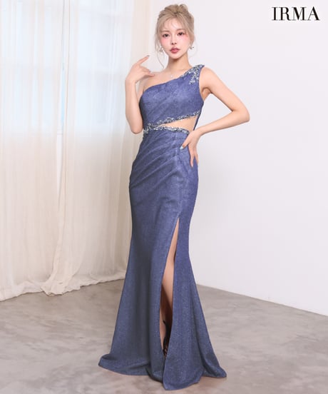 【IRMA】ラメニット/スリット入り/LongDress/OP【61197】