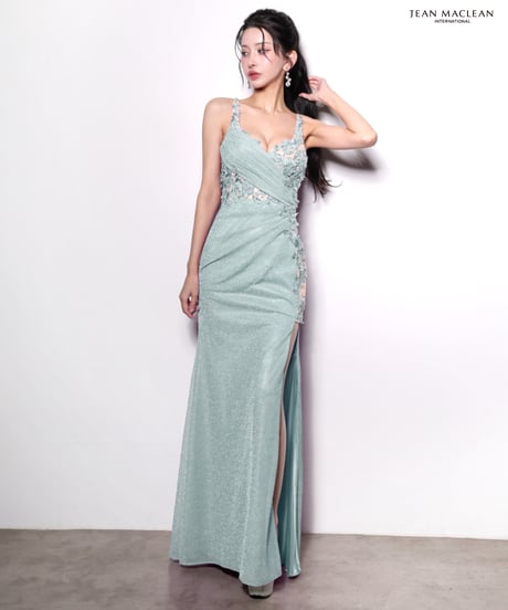 【IRMA】ラメニット/レース/カットアウト/スリット入り/LongDress【61171】
