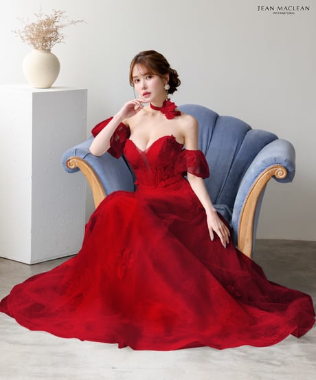 【JEAN MACLEAN】パフスリーブ付き/チョーカー付き/ベア/姫/LongDress【51906-1】
