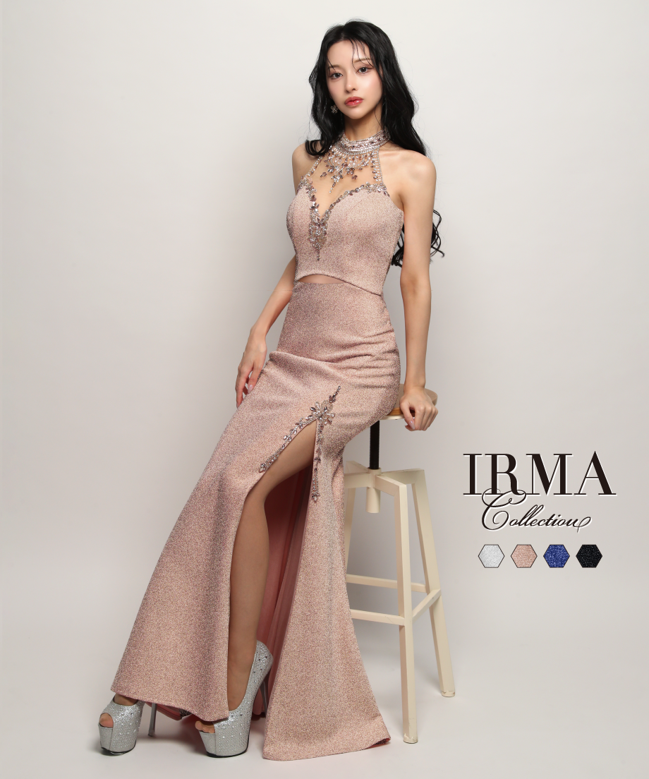 IRMA】ラメニット/刺繡/スリット入り/LongDress【51944】 | IRMA 公