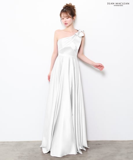 【JEAN MACLEAN】ワンショルダー/サテン/フレア/LongDress【61320】