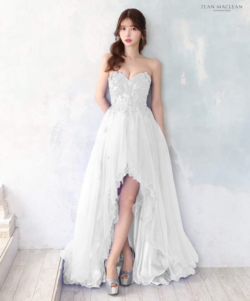 JEAN MACLEAN】フラワーレース/ベア/ハイ&ロー/Dress【41688 JEAN MACLEAN】フラワーレース/ベア/ハイ&ロー/Dress【41688