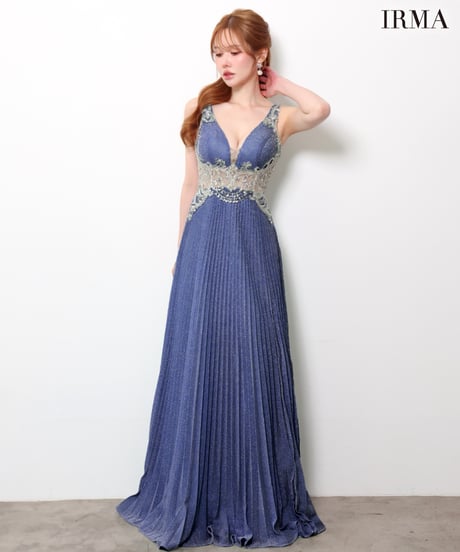 【IRMA】ラメ/プリーツ/刺繍/シアー/LongDress【61169】
