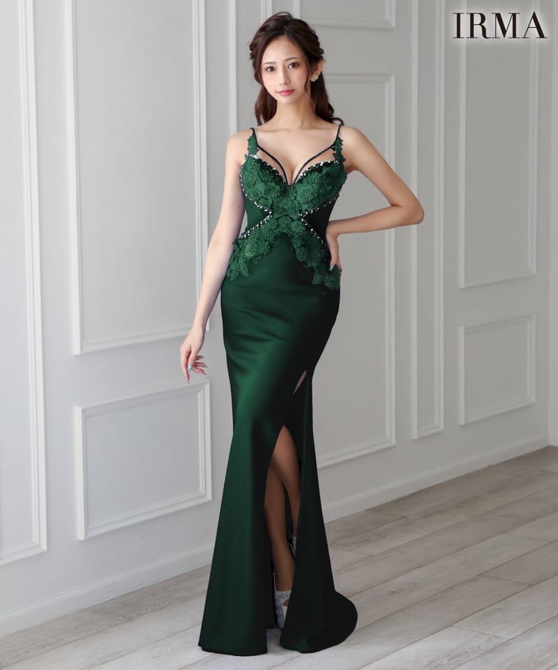 IRMA】ワンカラー/レース/スリット入り/LongDress【41684 IRMA】ワンカラー/レース/スリット入り/LongDress【41684