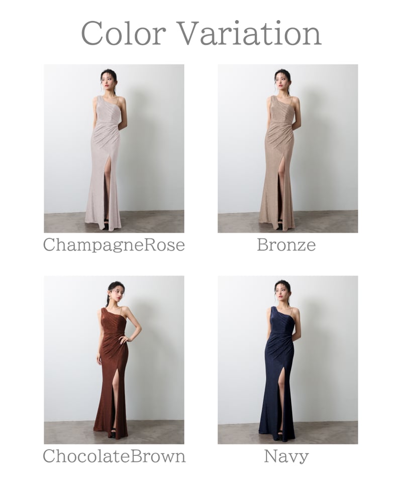 JEAN MACLEAN】ラメニット/ワンショルダー/スリット入り