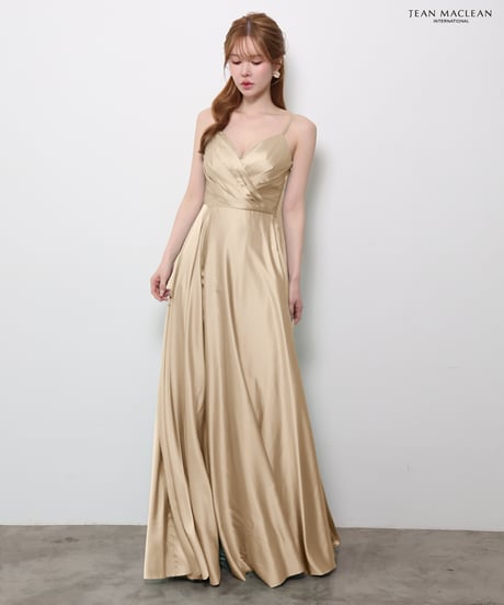【JEAN MACLEAN】サテン/スリット入り/LongDress【61146】