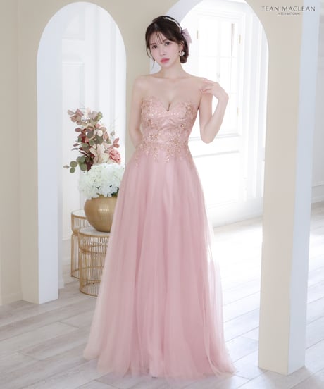 【JEAN MACLEAN】フラワーレースショール付き/オフショル/姫/LongDress【41729-3】