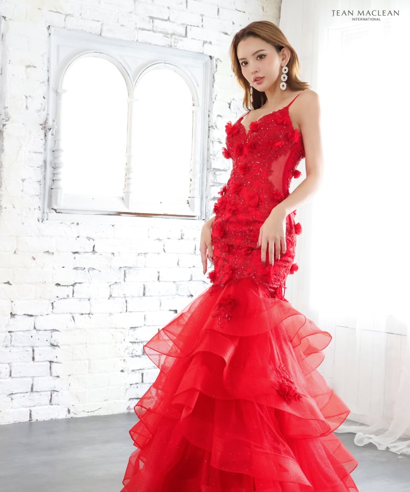 JEAN MACLEAN】フラワーモチーフレース/マーメイド/LongDress【41592