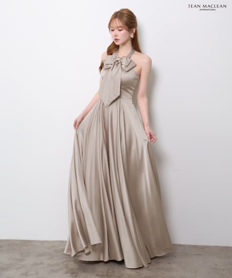 【JEAN MACLEAN】サテン/リボン付き/LongDress【61147】