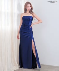 【JEAN MACLEAN】ストレッチシャイニーサテン/ベア/スリット入り/LongDress【61262】