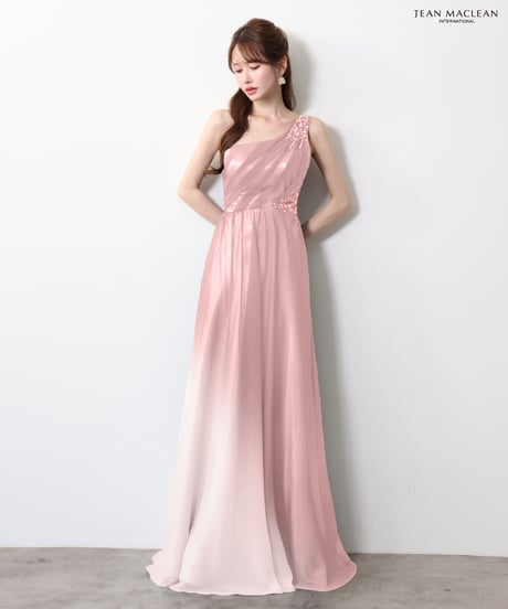 【JEAN MACLEAN】グラデーションシフォン/ワンショルダー/LongDress【61093】